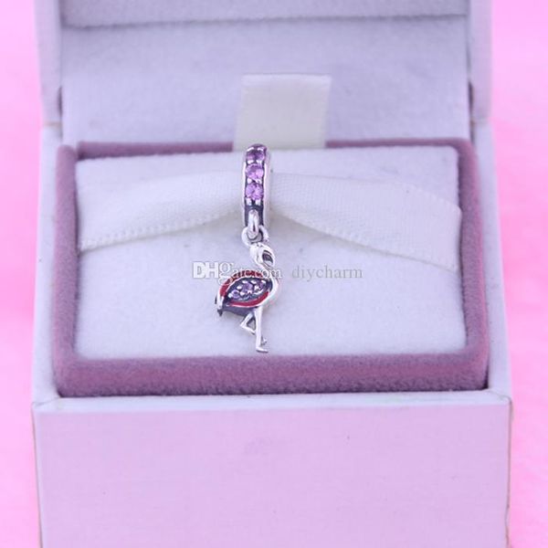 

19 сыпучие бисер приступы для pandora браслеты оригинальные аутентичные 100% 925 стерлингового серебра шариков pink flamingo шарма с cz 1шт, Black