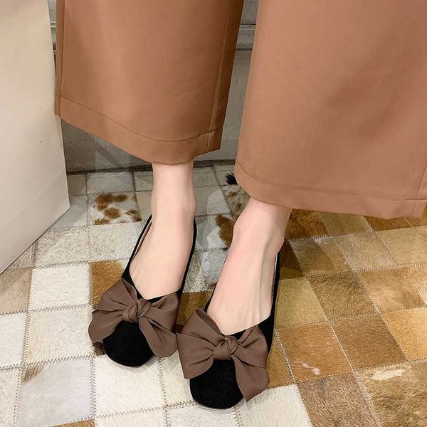 

boat shoe moccasin shoes female footwear women shallow mouth bow-knot round toe all-match casual sneaker soft moccasins dress, Black
