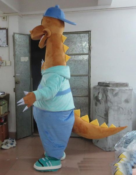 2020 Fábrica venda adulto traje dinossauro mascote direta para a venda com um mini ventilador dentro da cabeça
