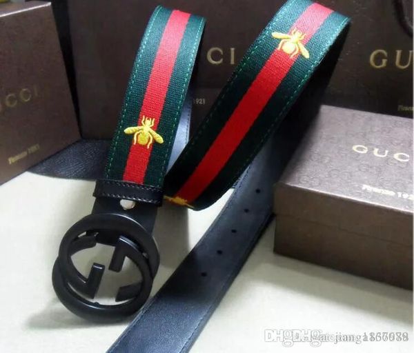 

g buckle belt blooms snake bee dragon tiger head feline women's leather belts with pears buckle, Black;brown