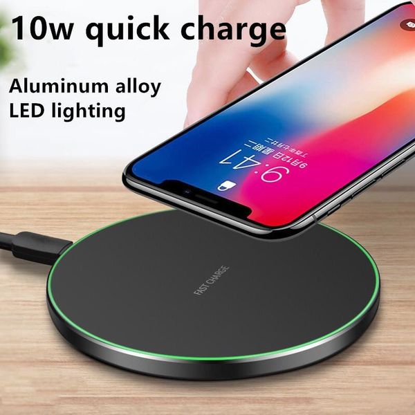 

qi беспроводной зарядное устройство светодиод ультра металла быстрое зарядное устройство зарядки pad универсальный для iphone 8 х iphone sam