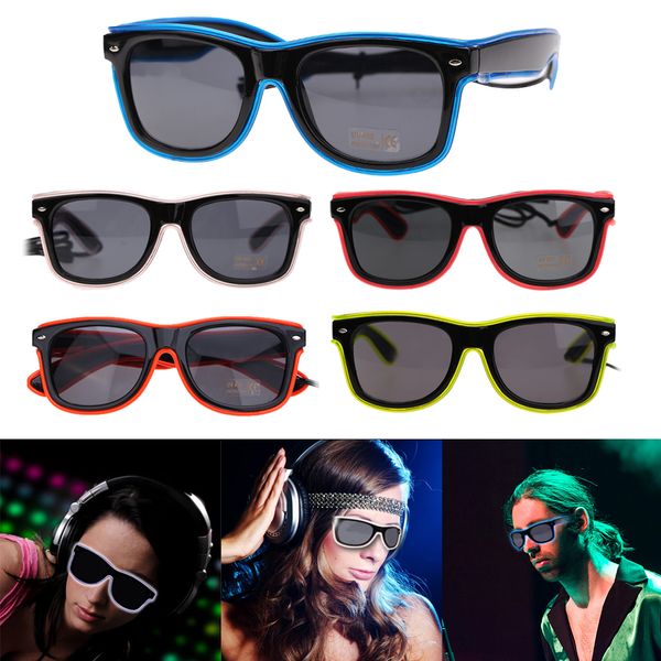 

мигающие очки el wire светодиодные очки светящиеся товары для вечеринок освещение новинка подарок яркий свет праздничная вечеринка glow солн