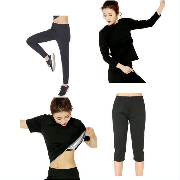 

women fast sweating long/short sleeve elastic waist sport fitness pants, Black;blue