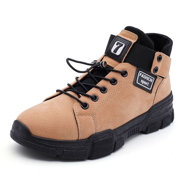 

2020 spring fashion suede leather ankle boots men sneakers vintage male shoes casual cowboy boots men botas motocross hombre, Black