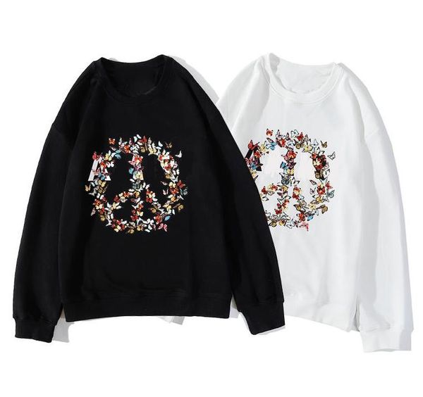 

mens women hoodies with letters spring autumn men sweatshirts butterflies patterns casual sweaters hoodie men clothing size m-2xl, Black