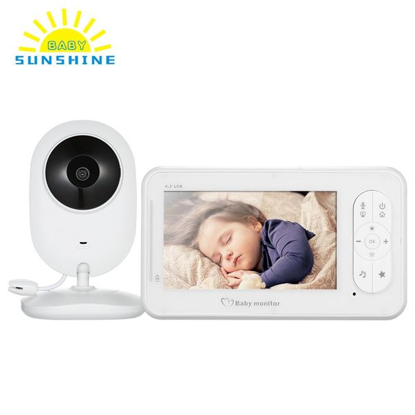 

color lcd wireless video 4.3 inches baby sleeping monitors with lullabies two-way talkback voice activation function ac100~240v