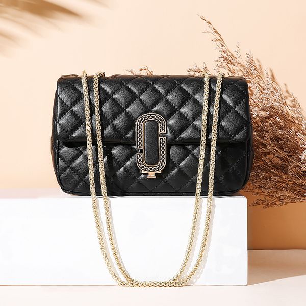 

2019 new leather handbags small fragrance wind rhombus chain bag small bag shoulder wild messenger