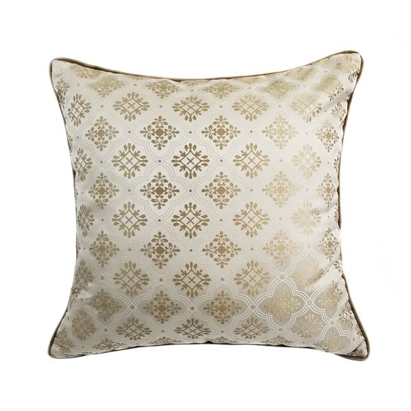 

european classic beige pillow case modern square 45x45cm velvet pipping jacquard woven home decor floor sofa armchair cushion cover