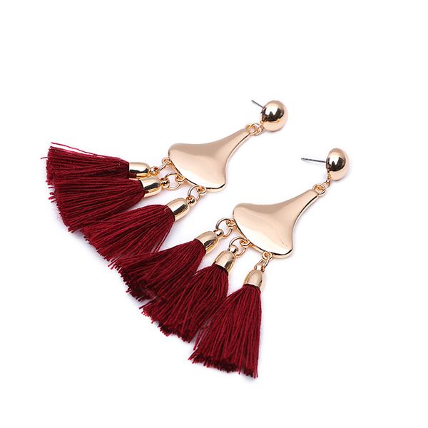 

b-002 2019 горячие серьги кисточкой европа и соединенные штаты длинные чешские ретро кисточкой серьги женский бесплатная доставка многоцветн, Silver