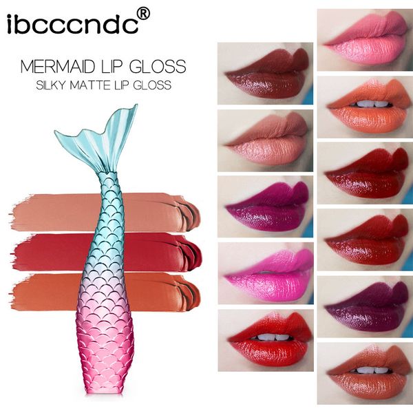 

mermaid lip gloss nude glitter shimmer lipstick waterproof long lasting moist lip gloss vivid women glitter liquid makeup