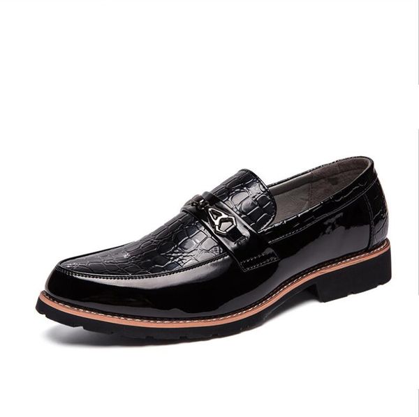 

2019 high-end dress shoes luxury men dress shoes business leisure shoes large, Black