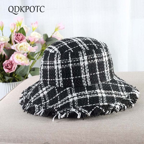 

qdkpotc 2018 рыбак hat женщина отдыха tweed бассейна вязание cap сетка японский caps hipster личность ковш шапки, Blue;gray