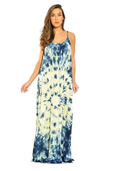 

riviera sun tie dye spaghetti strap maxi dress, Black;gray
