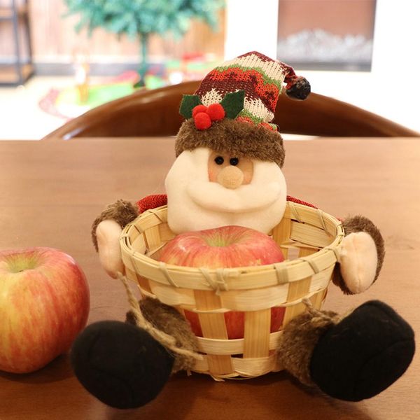 

cute santa snowman elk candies biscuits apples holder basket christmas decor storage basket gift ornament