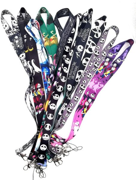

new 30 pcs nightmare before christmas lanyard neck strap keys id card mobile phone straps badge holder diy hang rope vv-5, Silver