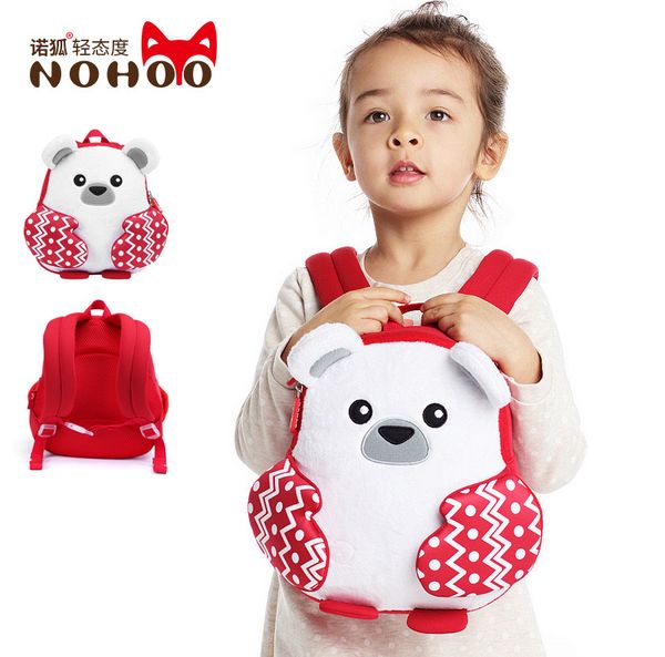

nohoo 2018 new products cartoon bear school bag baby cartoon backpack men and women children's bags kindergarten school bag new