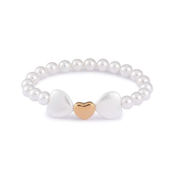 

charming pearl heart bracelets for women jewelry silvery golden bracelet ladies vintage fashion bracelets female shell bracelet, Black