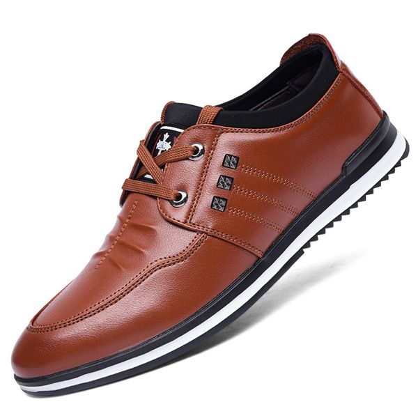 

2019 men's casual shoes sneakers comfortable men's leather shoes fashion flat zapatos hombre vestir a3-74, Black
