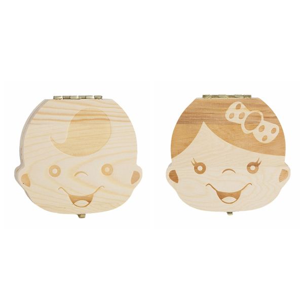 

baby tooth keepsake box, wooden first tooth deciduous teeth saver boxes container for child kids