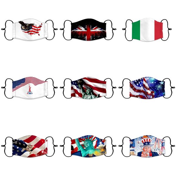 

masks skull flag digital printing designer face mask dust-proof pm2.5 washable masks adjustable earhook shipping #4001