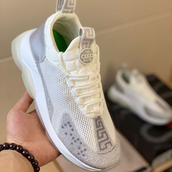 

men chain sneakes luxury designer sneakers mens women sport shoes leather casual shoes trainers lightweight sole chaussures 36-44, Black