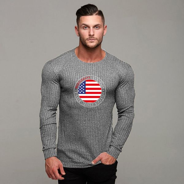 

новые мужские спортивные футболки бег колготки мужчины фитнес тренировки спортивный костюм с длинными рукавами рубашки бодибилдинг тренажерн, Black;red