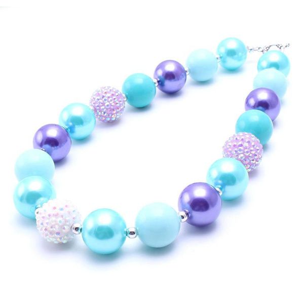 

blue+purple color kid chunky necklace fashion diy bubblegum bead chunky necklace children jewelry for toddler girls, Red;brown