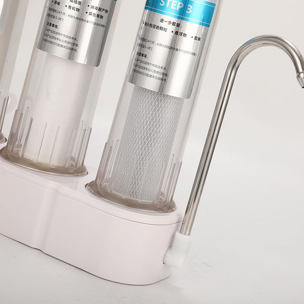 

factory direct three-barrel water purifier household kitchen tap water table ceramic water purifier faucet filter