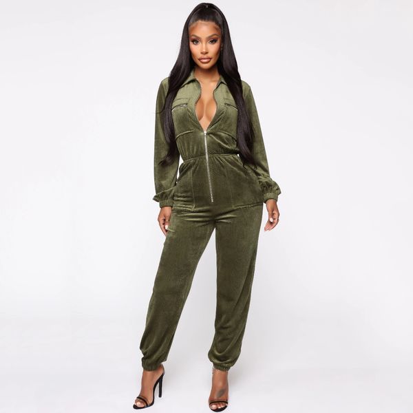 

2019 women's sports and leisure jumpsuit, Gray