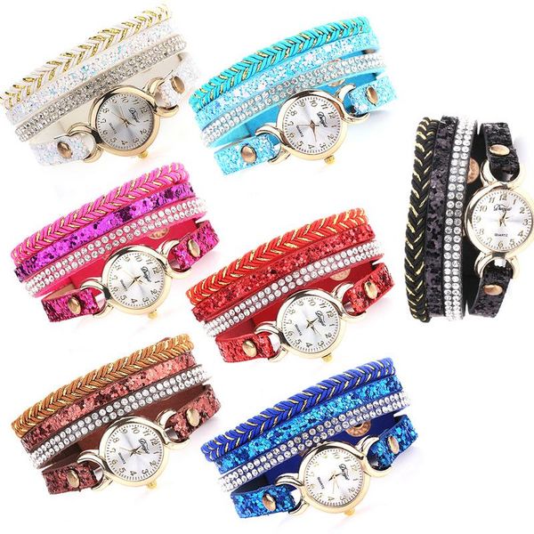 

fashion exquisite winding braided bracelet watch korean fashion casual small dial rhinestone female watch, Slivery;brown