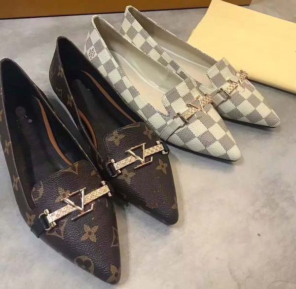 

designed for women loafers handmade italian designer metal letter buckle slip on boat shoes casual canvas shoes size:35-40 with box l1, Black