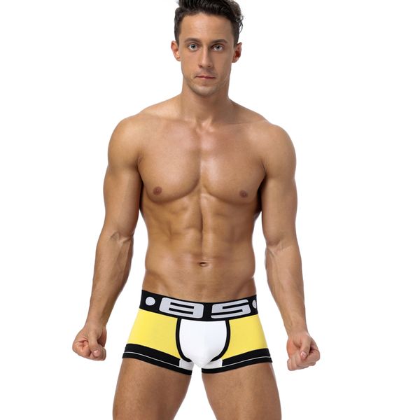 

tfetters male panties cotton men's underwear boxers breathable man boxer solid underpants comfortable brand shorts, Black;white