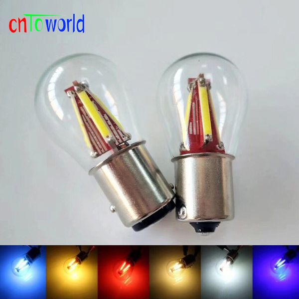 

1x super bright 4 filament led 1157 bay15d p21w/5w car brake light bulb auto vehicle lamp p21w ba15s 1156 blue white red yellow