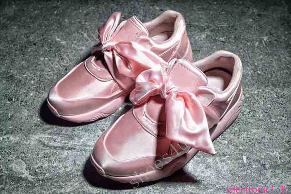 

with ) new summer x fenty bandana slide sneakers shoes women bow tie green pink rihanna sneakers sports shoes 35-40, Black;green