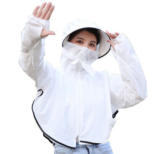 

fashion wild color hooded sun protection clothing female summer loose big hat with bicycle anti-uv coat, Black;red