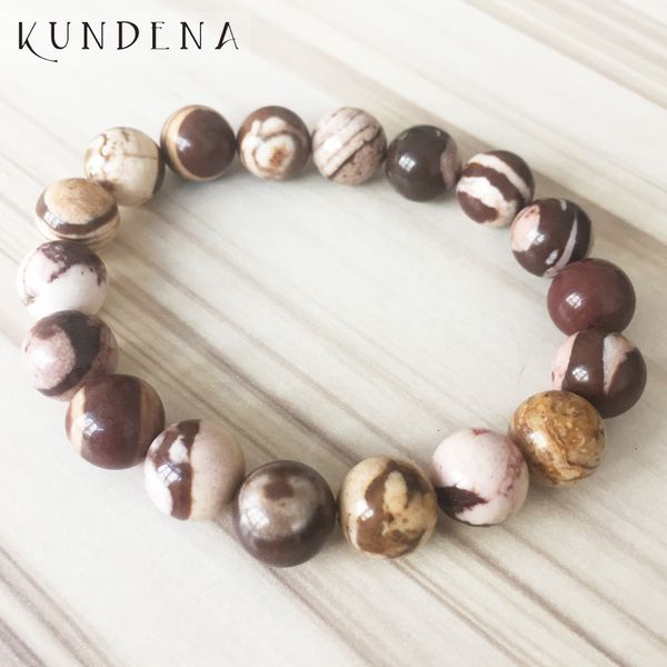 

men healing stone beaded wrist bracelet natural stone stretch 10mm australian zebra bracelet man gift, Golden;silver