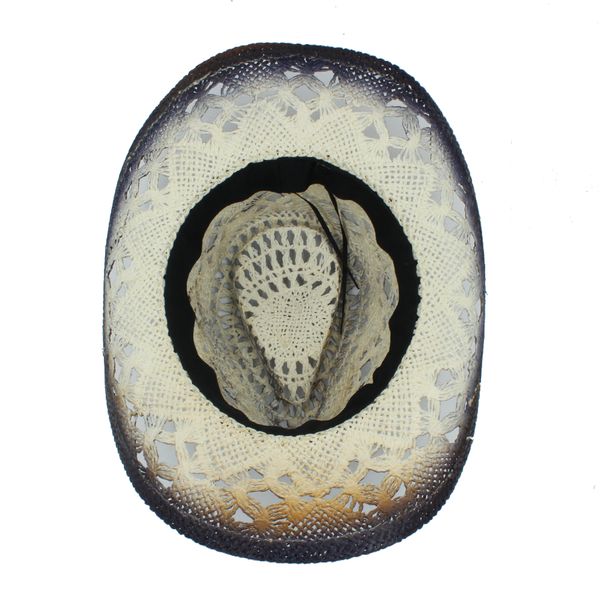 

fashion women men straw western cowboy hats with roll up brim lady dad sombrero hombre hat outdoor summer cowgirl beach sun hat, Blue;gray