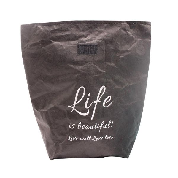 

brown paper container office thermal insulation waterproof school foldable reusable lunch bag leakproof portable picnic, Blue;pink