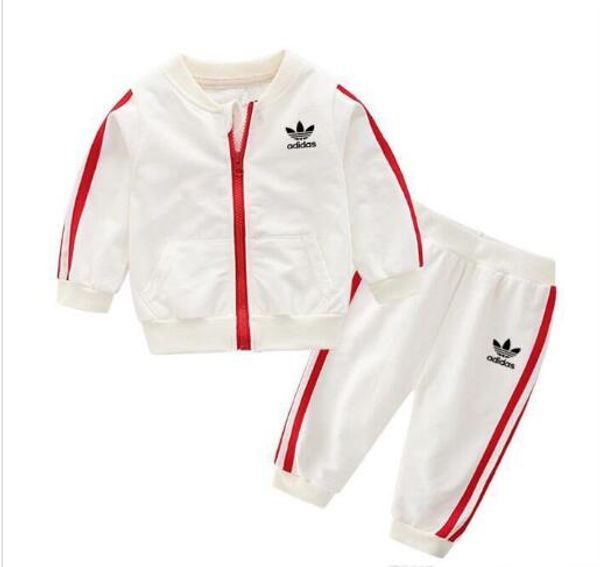 

brand baby boys and girls tracksuits kids tracksuits kids t-shirts & pants 2 pcs/sets kids clothing sell new fashion summer ad888, White