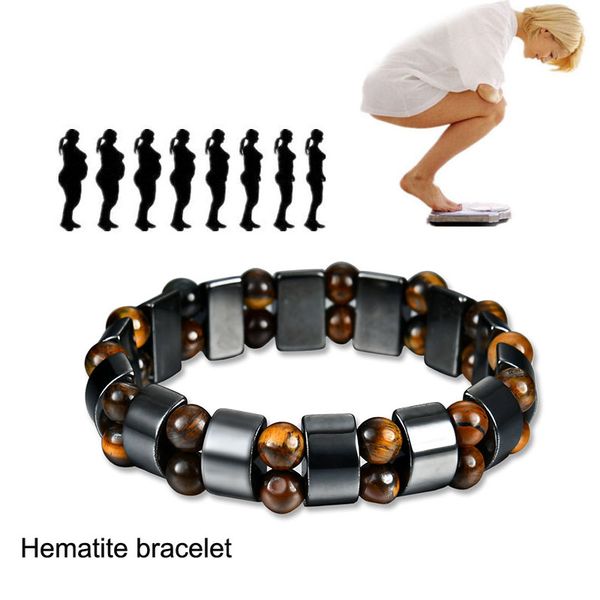 

magnetic hematite bracelet magnetic bead string multilayer wristband bangle cuffs mens bracelet power healthy designer jewelry 162550, Black