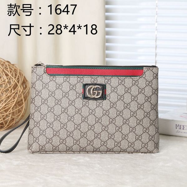 

mens business fashion leather handbag zipper clutch bag simple yunhui05, Black
