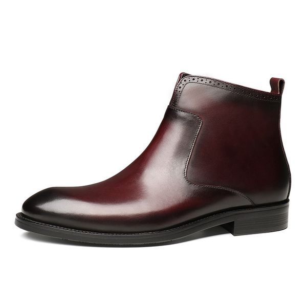 mens black dress boots with zipper