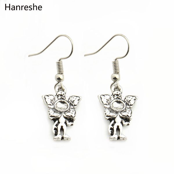 

hanreshe stranger things upside down demogorgon earrings american thriller tv series sliver earrings for women party, Silver