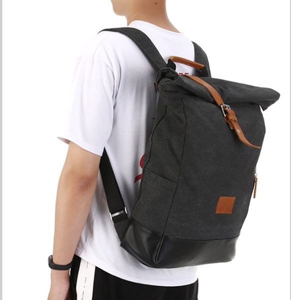 

новые моды мужская и женского рюкзак vintage canvas рюкзаки school bag мужчина сумка большая емкость для путешествий laptop back pack мешки