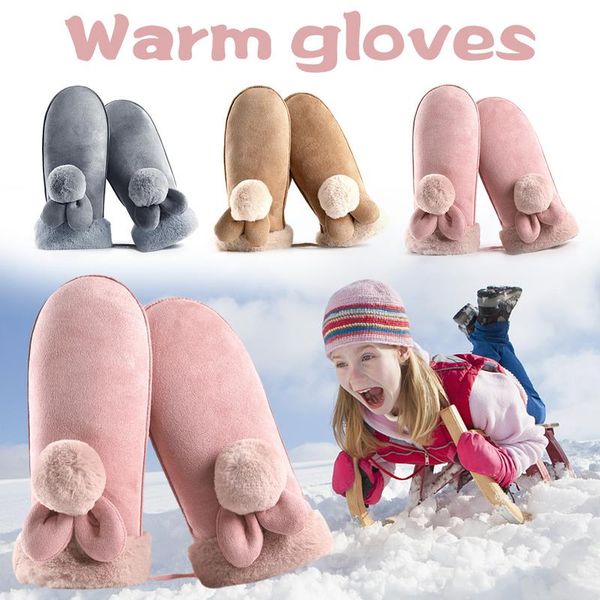 

2018 suede gloves winter gloves for kid winter ski sports outdoor cycling warm ski snowboard motorcycle sports