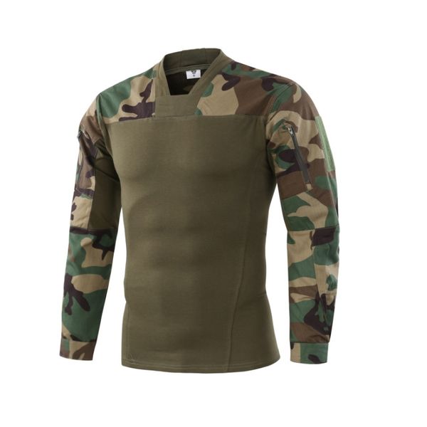 

tactical shirt sports breathable outdoor camouflage uniform training uniform long sleeve frog suit, Black;green