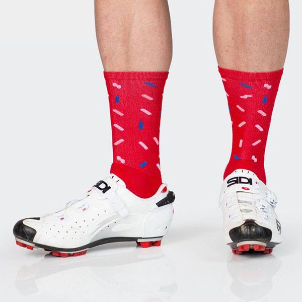 

hobbylane cycling socks outdoor running skateboard breathable stockings for outdoor mount sports bike calcetines ciclismo, Black