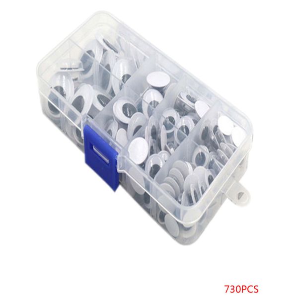 

730pcs/set self adhesive sticky wiggle googly eyelash eyes assorted size kids clothes scrapbooking puppets