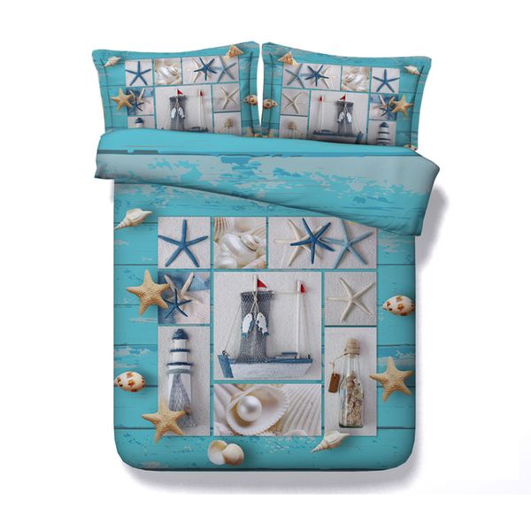 Starfish Bedspread Bedding Set With Pillow Shams Sunny Sea Sand