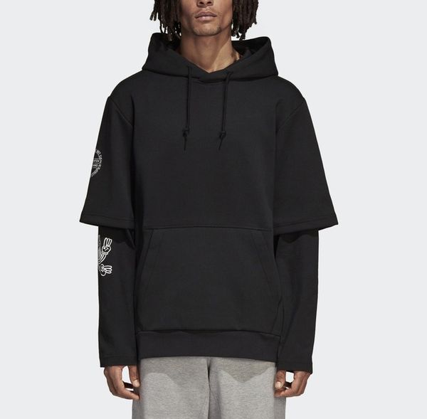 

mens women hooded sweatershirt brand hoodies pullover outwear jackets false two pieces hiphop streetwear designe long sleeve sports b100006l, Black;brown